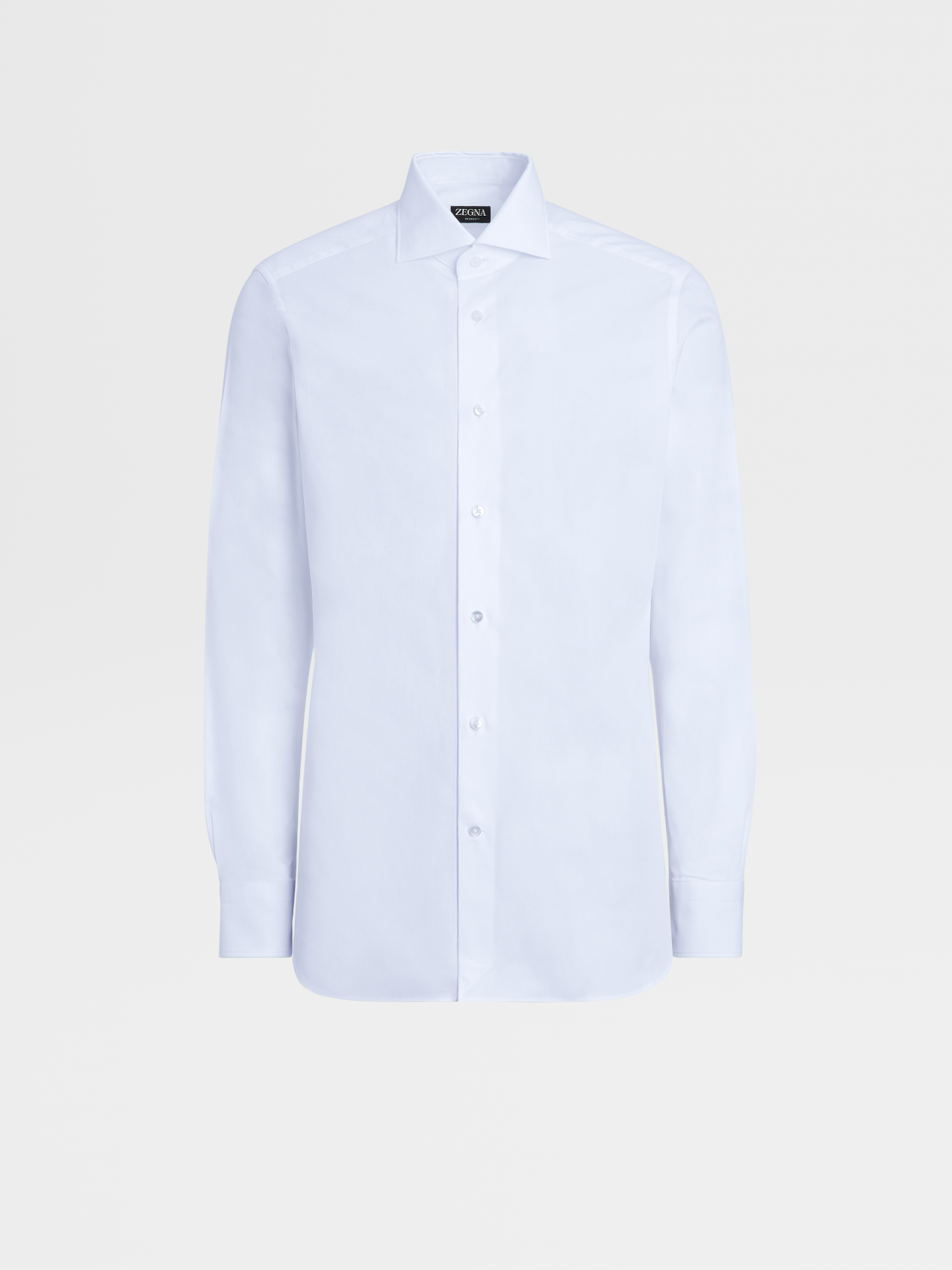 白色 Trofeo™ 棉质长袖精裁衬衫